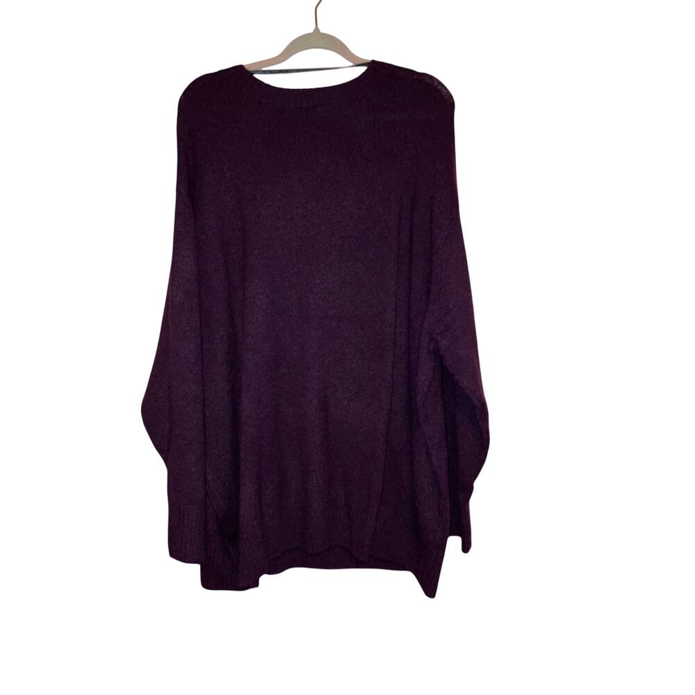 NWT Torrid Vegan Cashmere V-neck Pullover Sweater Potent Purple Size 4X - Picture 5 of 7